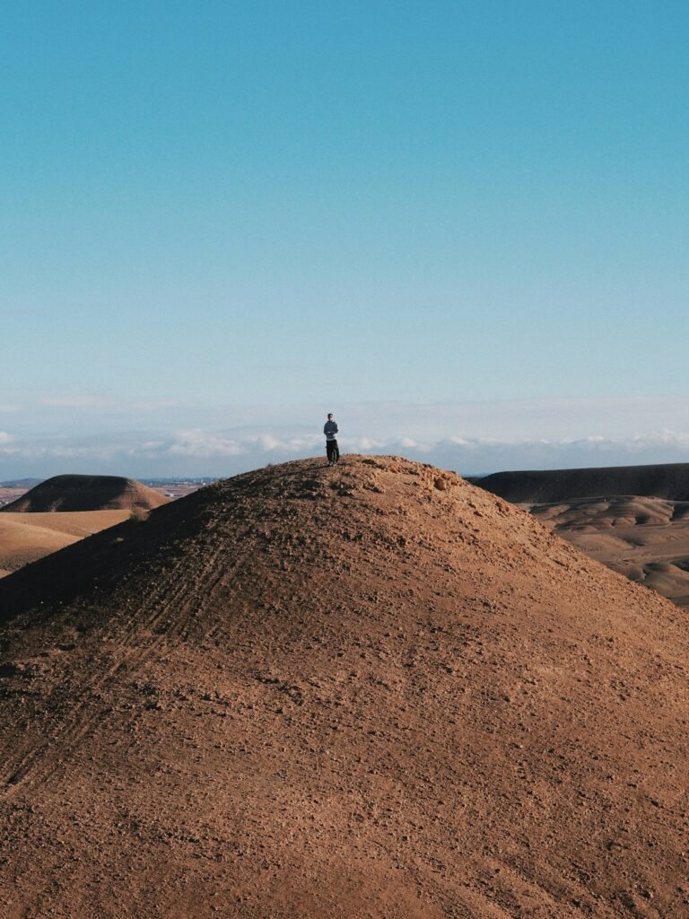Rocky hills in the Agafay Desert near Marrakech, Morocco