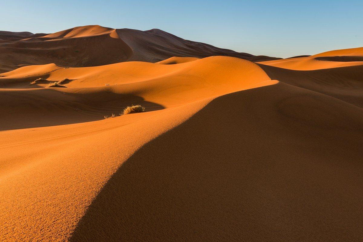 Golden sand dunes at Erg Chebbi near Merzouga, Morocco