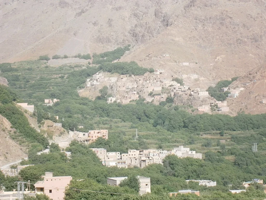 Imlil village and terraced fields in the High Atlas